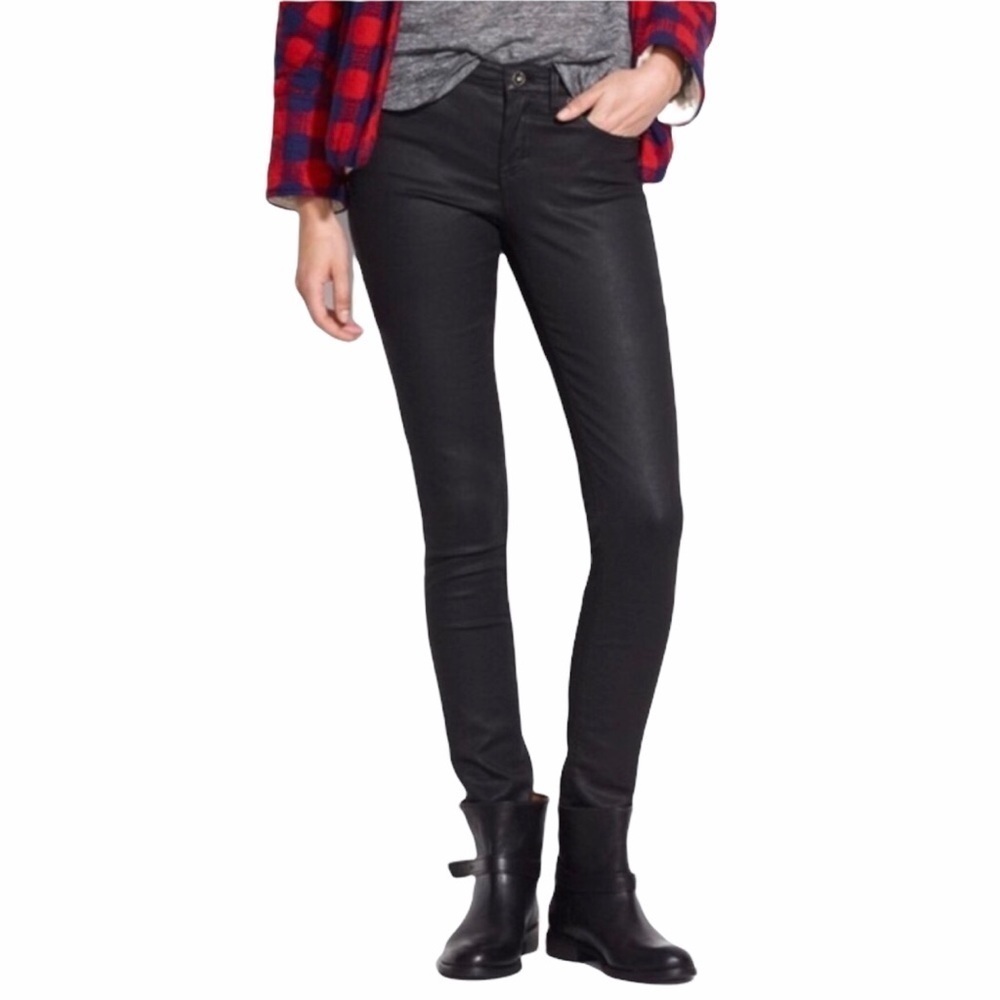 Madewell Coated Skinny Jeans Size 26 Black Style 03740
